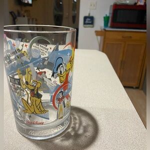Disney commemorative drinking glass, celebrating 100 years of Disney